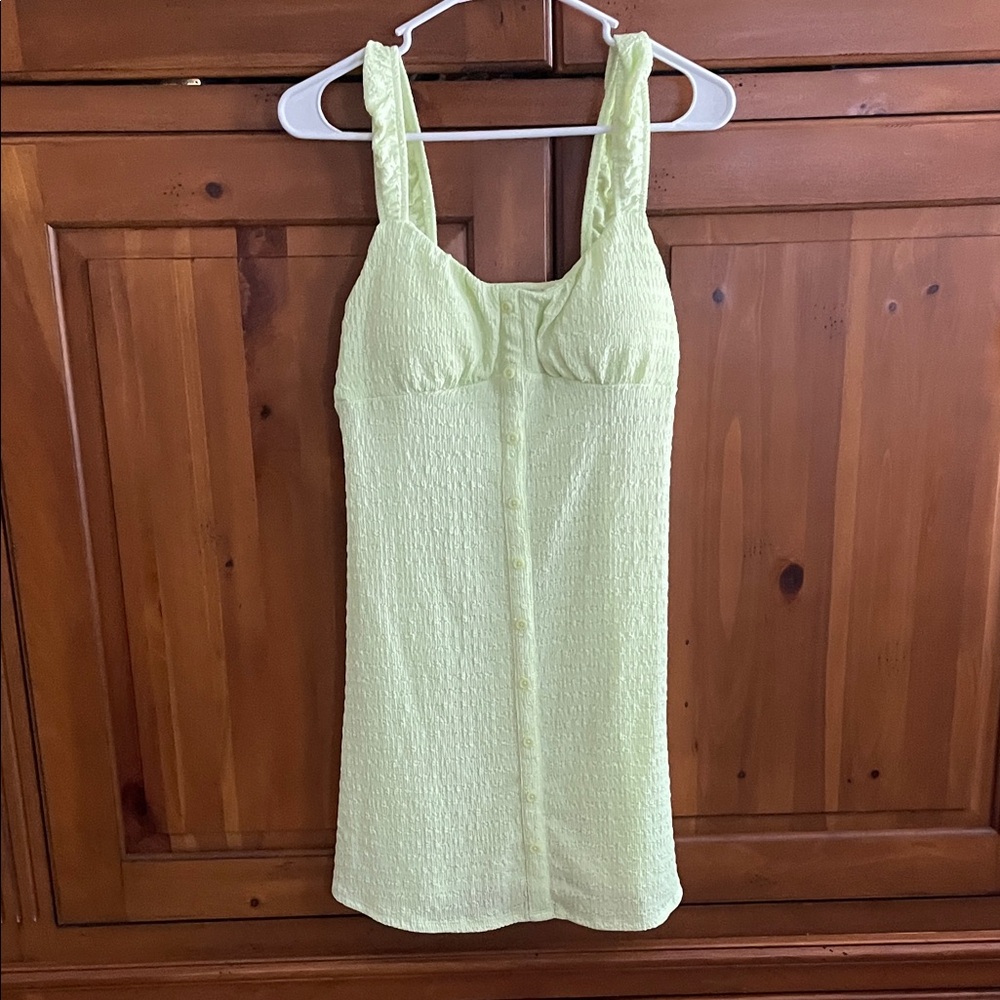 No Boundaries Lemon Yellow Textured Swim Coverup